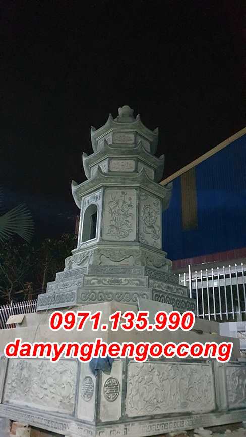 079 Mẫu mộ tháp đá để tro cốt đẹp bán tại Khánh Hoà - để đựng hũ tro hài cốt