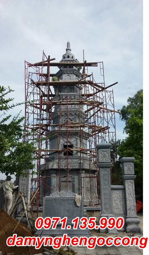 079 Mẫu mộ tháp đá xanh đẹp bán tại Khánh Hoà - để đựng hũ tro hài cốt