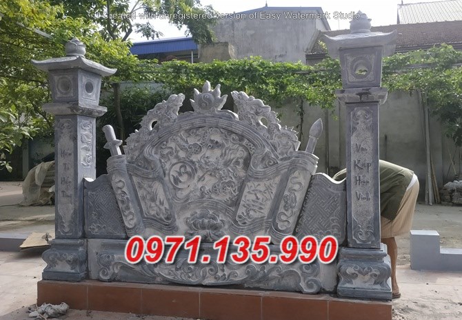 09 Mẫu cuốn thư đá đẹp bán tại thái bình - bức bình phong nhà thờ họ + lăng mộ