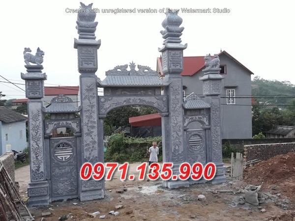 Mẫu cổng đá đẹp bán tại Bắc Ninh 97~ cổng đá nhà thờ họ