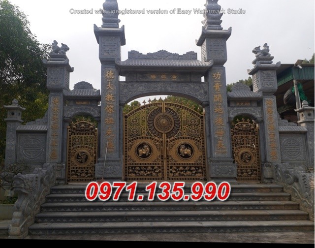 Mẫu cổng đá đẹp bán tại Hải Phòng 94~ cổng đá đình chùa
