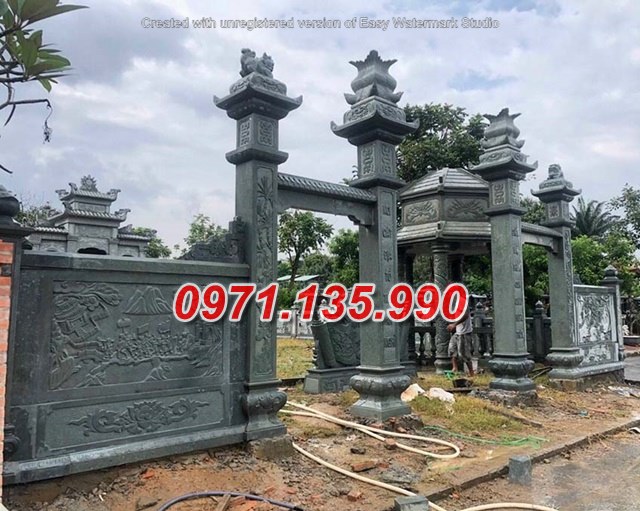 Mẫu cổng đá đẹp bán tại lào cai 82~ cổng đá xanh