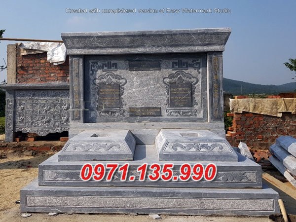 Mẫu mộ đá đẹp bán tại bình định 39# bán lăng mộ đôi song thân