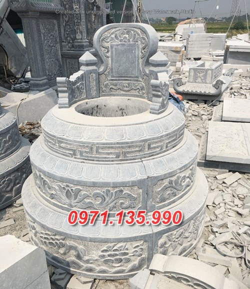 Mẫu mộ đá tròn đẹp bán tại bắc giang 4^ mộ đá xanh