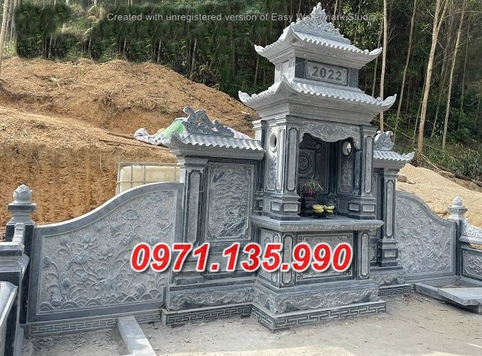 lăng mộ đá đơn giản đẹp tại hòa bình ^ mẫu mộ gia đình