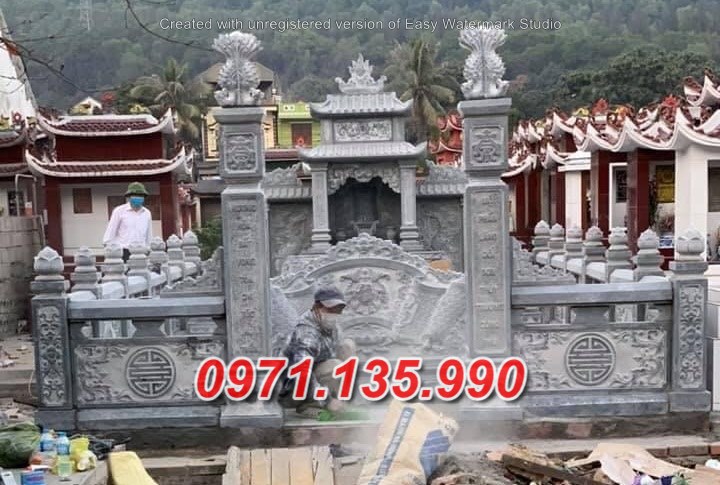 lăng mộ đá đơn giản đẹp tại tuyên quang- mẫu mộ gia đình