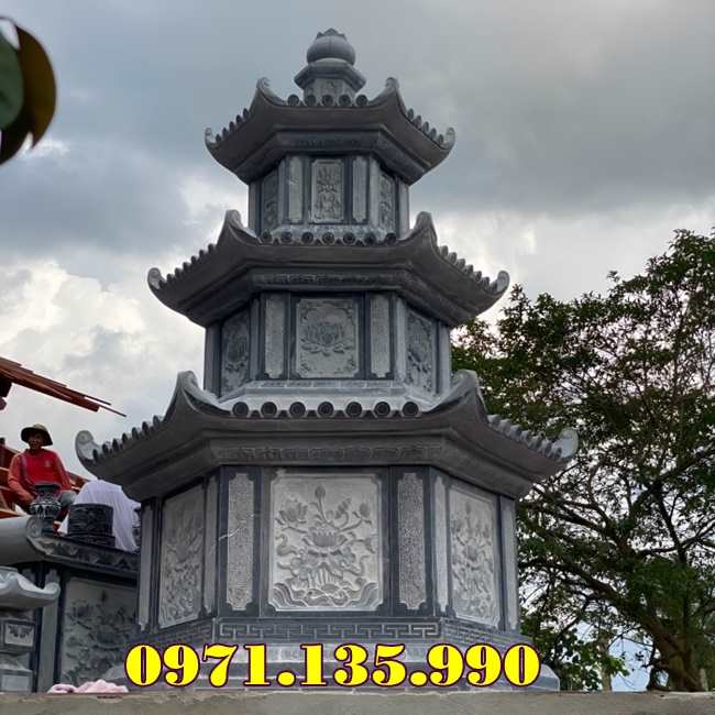 mẫu mộ tháp đá hũ lọ thờ đựng lưu giữ tro hài cốt đẹp bán huyện Thủ Thừa