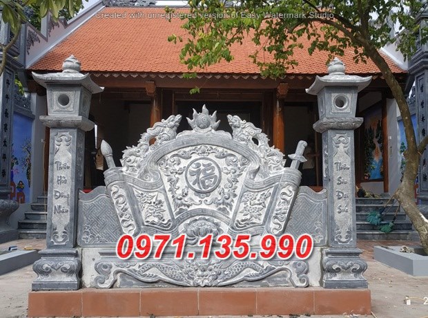 Bến tre^ bức bình phong đá nghĩa trang đẹp bán