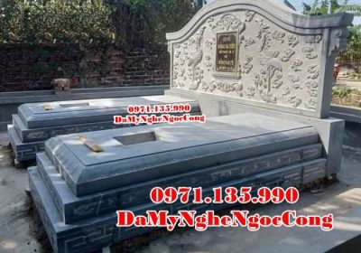 mẫu mộ đá nguyên khối đôi đẹp bán thị xã Phú Thọ