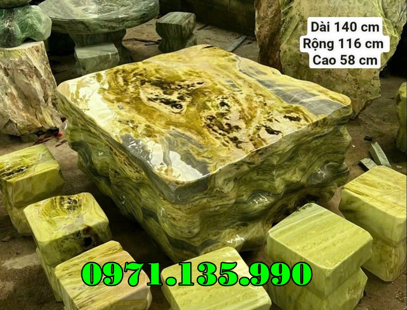 240- Mẫu Bộ bàn ghế bằng đá đẹp bán điện biên