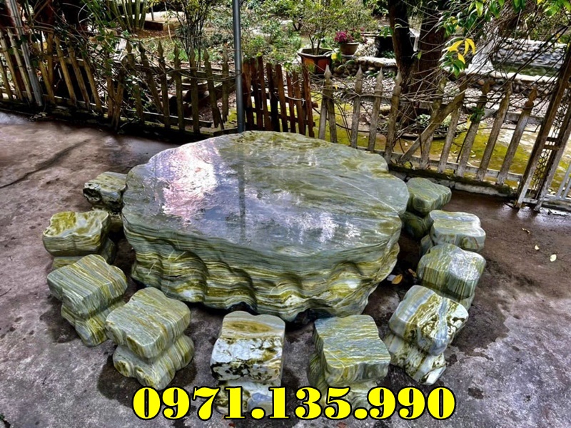 254- Mẫu Bộ bàn ghế bằng đá đẹp bán hải dương