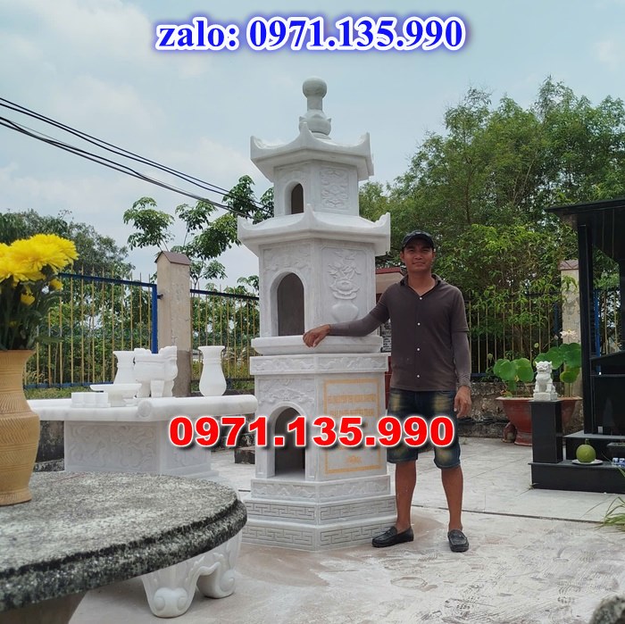 mộ tháp đá, bảo tháp đá, mộ tháp đá lục giác, mộ tháp đá để thờ tro cốt, giá bán mộ tháp bằng đá, thiết kế kích thước xây mộ tháp,