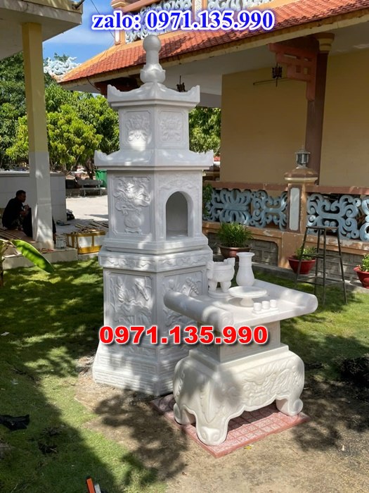 mộ tháp đá, bảo tháp đá, mộ tháp đá lục giác, mộ tháp đá để thờ tro cốt, giá bán mộ tháp bằng đá, thiết kế kích thước xây mộ tháp,