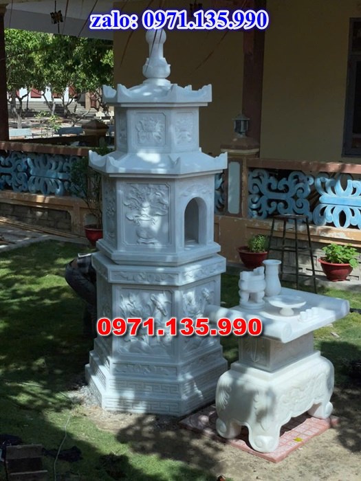 mộ tháp đá, bảo tháp đá, mộ tháp đá lục giác, mộ tháp đá để thờ tro cốt, giá bán mộ tháp bằng đá, thiết kế kích thước xây mộ tháp,