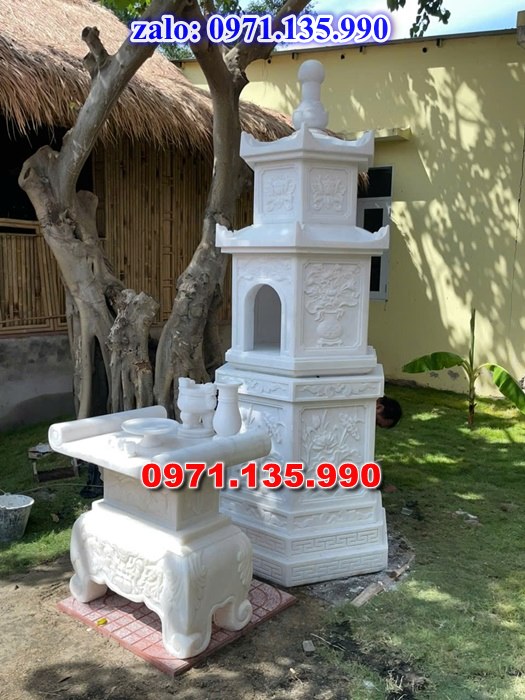 mộ tháp đá, bảo tháp đá, mộ tháp đá lục giác, mộ tháp đá để thờ tro cốt, giá bán mộ tháp bằng đá, thiết kế kích thước xây mộ tháp,