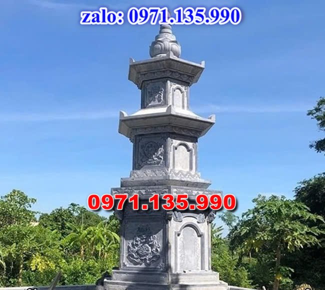 mộ tháp đá, bảo tháp đá, mộ tháp đá lục giác, mộ tháp đá để thờ tro cốt, giá bán mộ tháp bằng đá, thiết kế kích thước xây mộ tháp,