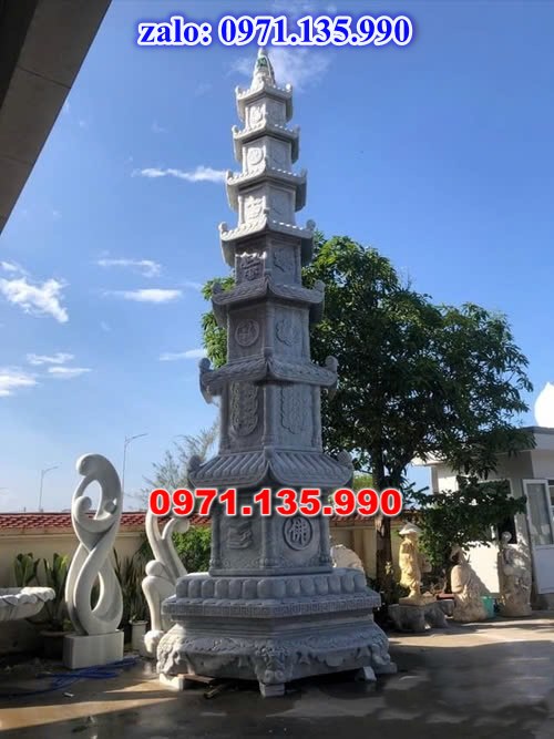 mộ tháp đá, bảo tháp đá, mộ tháp đá lục giác, mộ tháp đá để thờ tro cốt, giá bán mộ tháp bằng đá, thiết kế kích thước xây mộ tháp,