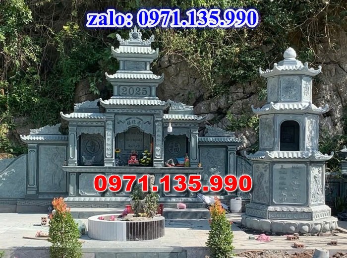 mộ tháp đá, bảo tháp đá, mộ tháp đá lục giác, mộ tháp đá để thờ tro cốt, giá bán mộ tháp bằng đá, thiết kế kích thước xây mộ tháp,