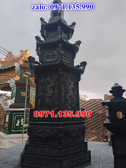 mộ tháp đá, bảo tháp đá, mộ tháp đá lục giác, mộ tháp đá để thờ tro cốt, giá bán mộ tháp bằng đá, thiết kế kích thước xây mộ tháp,