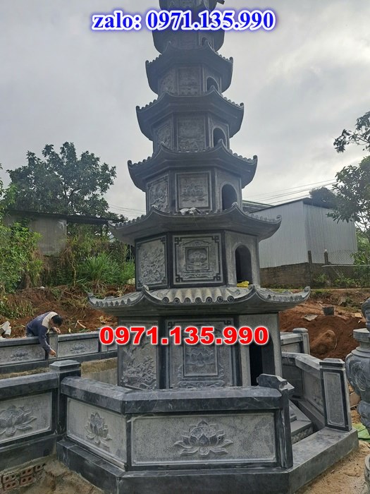 mộ tháp đá, bảo tháp đá, mộ tháp đá lục giác, mộ tháp đá để thờ tro cốt, giá bán mộ tháp bằng đá, thiết kế kích thước xây mộ tháp, 