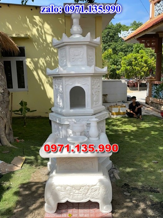 mộ tháp đá, bảo tháp đá, mộ tháp đá lục giác, mộ tháp đá để thờ tro cốt, giá bán mộ tháp bằng đá, thiết kế kích thước xây mộ tháp,