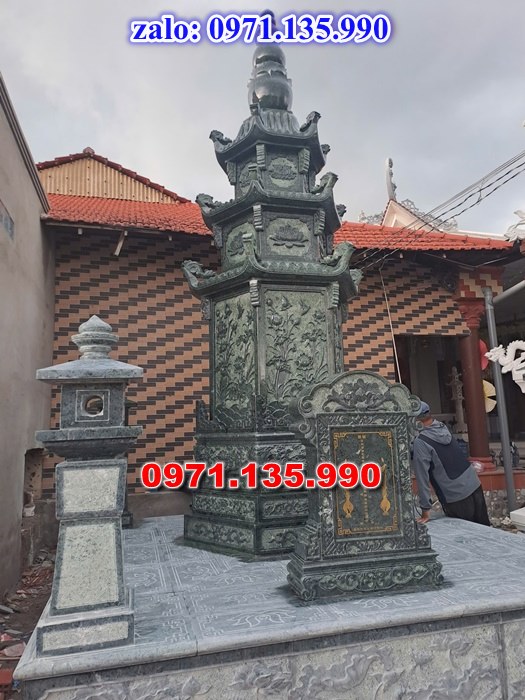 mộ tháp đá, bảo tháp đá, mộ tháp đá lục giác, mộ tháp đá để thờ tro cốt, giá bán mộ tháp bằng đá, thiết kế kích thước xây mộ tháp, 