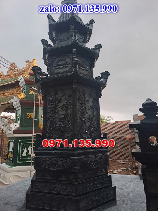 mộ tháp đá, bảo tháp đá, mộ tháp đá lục giác, mộ tháp đá để thờ tro cốt, giá bán mộ tháp bằng đá, thiết kế kích thước xây mộ tháp, 