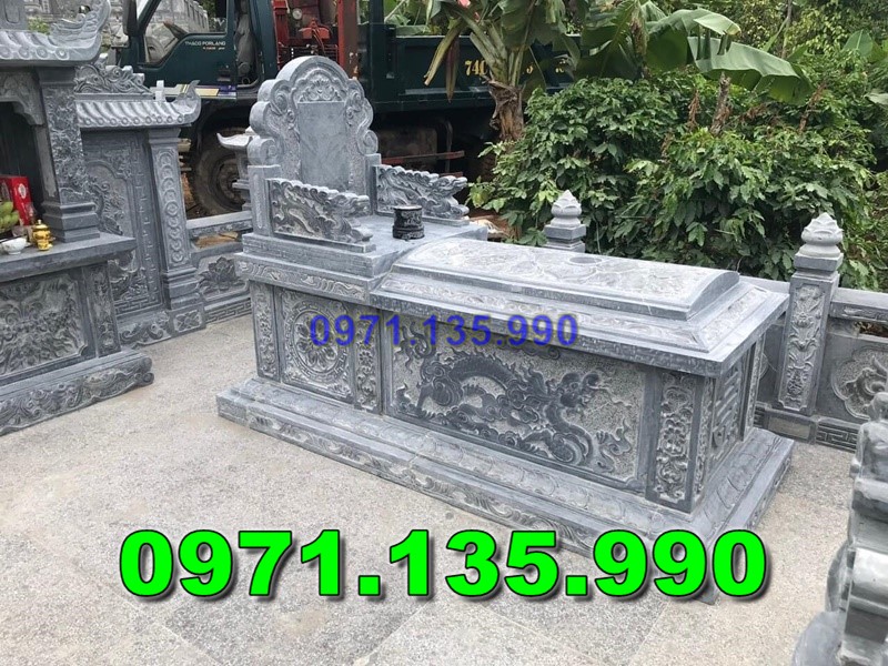 Các kích thước chuẩn của mộ đá đơn giản được thiết kế từ đá xanh tự nhiên bán