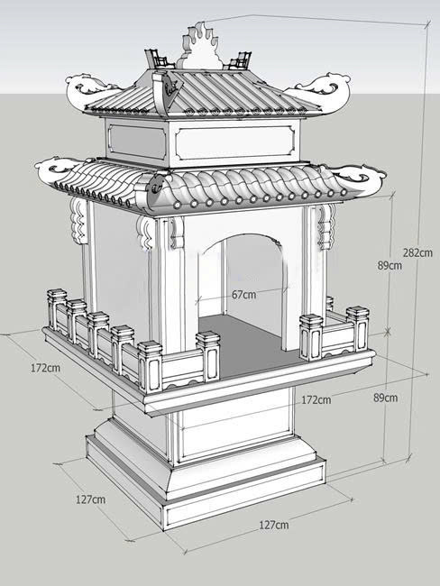 Cấu Tạo Của Mẫu Miếu Thờ Thần Núi Bằng Đá