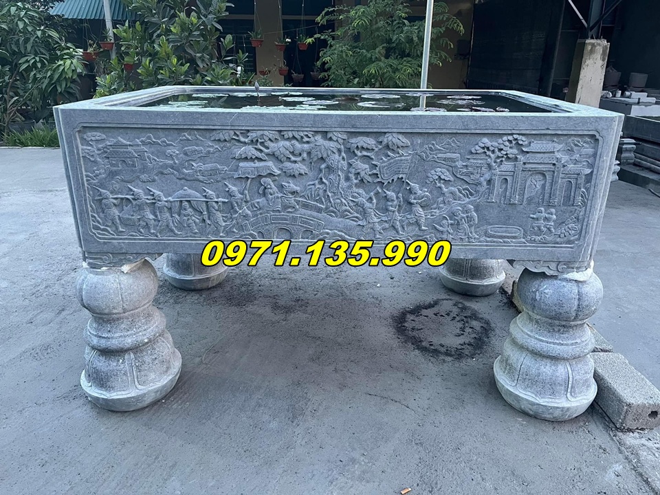Chậu cảnh trồng hoa kiểng bằng đá