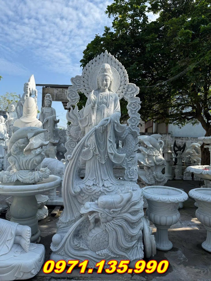 Giá tượng Quan Âm đá nhỏ (để trong nhà – bàn thờ)