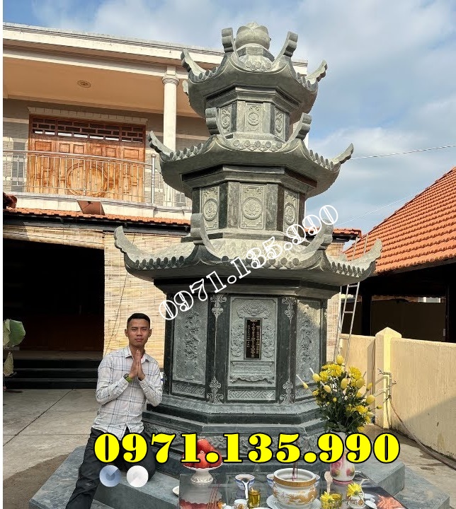 Kích thước mộ tháp lớn – mộ tháp tổ (5 hũ tro cốt trở lên) mộ tháp đá Phật giáo