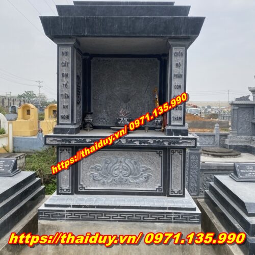 Am Thờ Đôi (2 Hũ Tro Cốt) – Mái 2 Tầng, Chạm Hoa Văn
