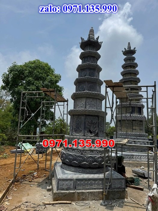 mộ tháp đá, bảo tháp đá, mộ tháp đá lục giác, mộ tháp đá để thờ tro cốt, giá bán mộ tháp bằng đá, thiết kế kích thước xây mộ tháp,