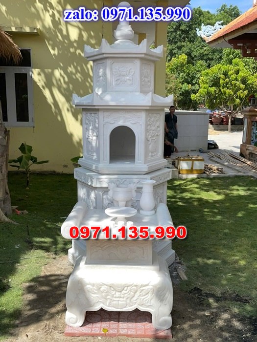 mộ tháp đá, bảo tháp đá, mộ tháp đá lục giác, mộ tháp đá để thờ tro cốt, giá bán mộ tháp bằng đá, thiết kế kích thước xây mộ tháp,