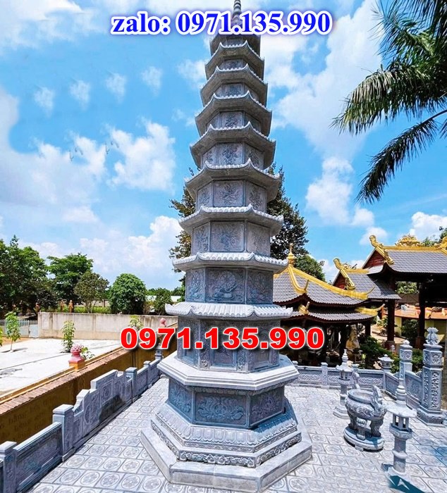 mộ tháp đá, bảo tháp đá, mộ tháp đá lục giác, mộ tháp đá để thờ tro cốt, giá bán mộ tháp bằng đá, thiết kế kích thước xây mộ tháp,