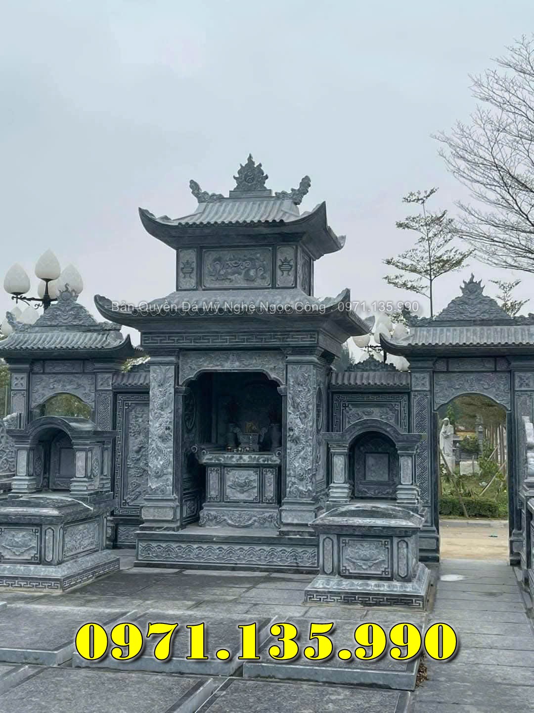 Mẫu Lầu Thờ Đá Đẹp - Lầu Thờ Nghĩa Trang Gia Đình