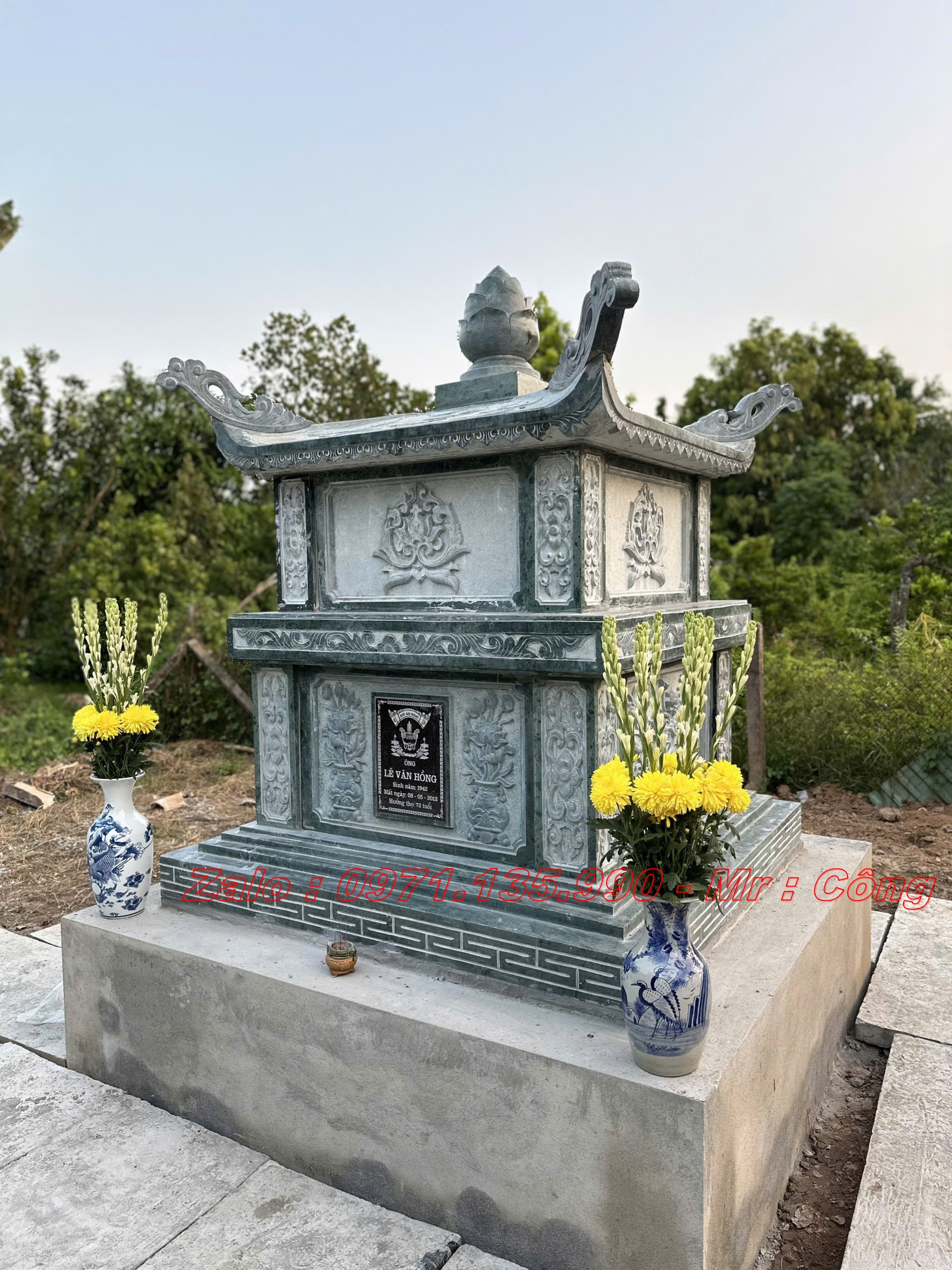 Mộ đá 1 mái nguyên khối