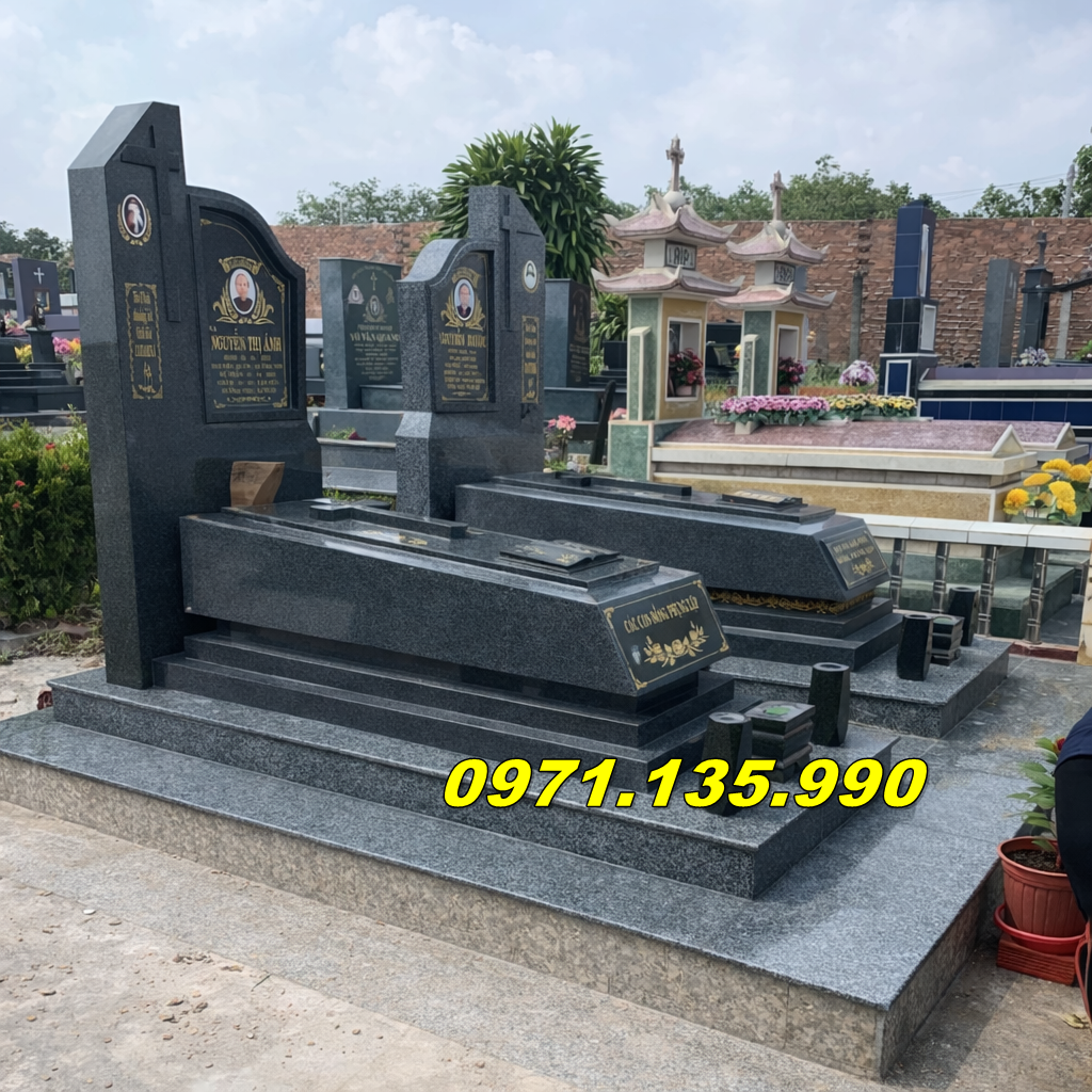 55- Mộ Đá Công Giáo Đơn Giản, Thanh Thoát Ở Đồng Nai