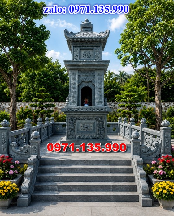 mộ tháp đá, bảo tháp đá, mộ tháp đá lục giác, mộ tháp đá để thờ tro cốt, giá bán mộ tháp bằng đá, thiết kế kích thước xây mộ tháp,