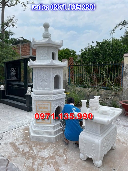 mộ tháp đá, bảo tháp đá, mộ tháp đá lục giác, mộ tháp đá để thờ tro cốt, giá bán mộ tháp bằng đá, thiết kế kích thước xây mộ tháp,