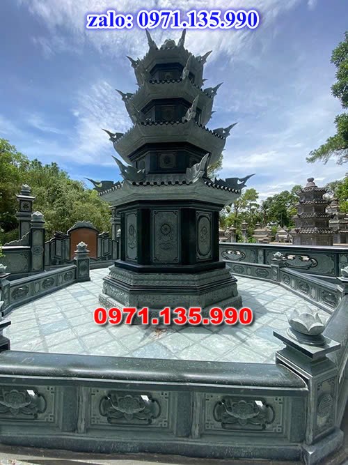 mộ tháp đá, bảo tháp đá, mộ tháp đá lục giác, mộ tháp đá để thờ tro cốt, giá bán mộ tháp bằng đá, thiết kế kích thước xây mộ tháp,