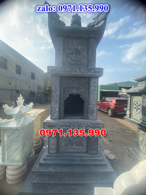 mộ tháp đá, bảo tháp đá, mộ tháp đá lục giác, mộ tháp đá để thờ tro cốt, giá bán mộ tháp bằng đá, thiết kế kích thước xây mộ tháp,