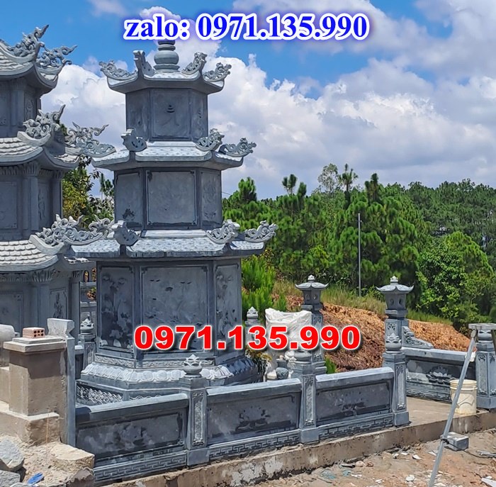 mộ tháp đá, bảo tháp đá, mộ tháp đá lục giác, mộ tháp đá để thờ tro cốt, giá bán mộ tháp bằng đá, thiết kế kích thước xây mộ tháp,