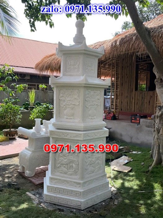 mộ tháp đá, bảo tháp đá, mộ tháp đá lục giác, mộ tháp đá để thờ tro cốt, giá bán mộ tháp bằng đá, thiết kế kích thước xây mộ tháp,