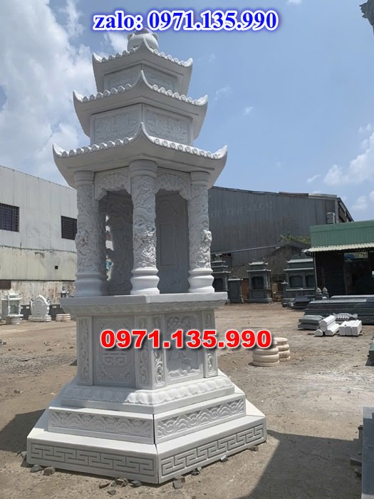 mộ tháp đá, bảo tháp đá, mộ tháp đá lục giác, mộ tháp đá để thờ tro cốt, giá bán mộ tháp bằng đá, thiết kế kích thước xây mộ tháp,