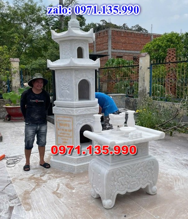 mộ tháp đá, bảo tháp đá, mộ tháp đá lục giác, mộ tháp đá để thờ tro cốt, giá bán mộ tháp bằng đá, thiết kế kích thước xây mộ tháp,