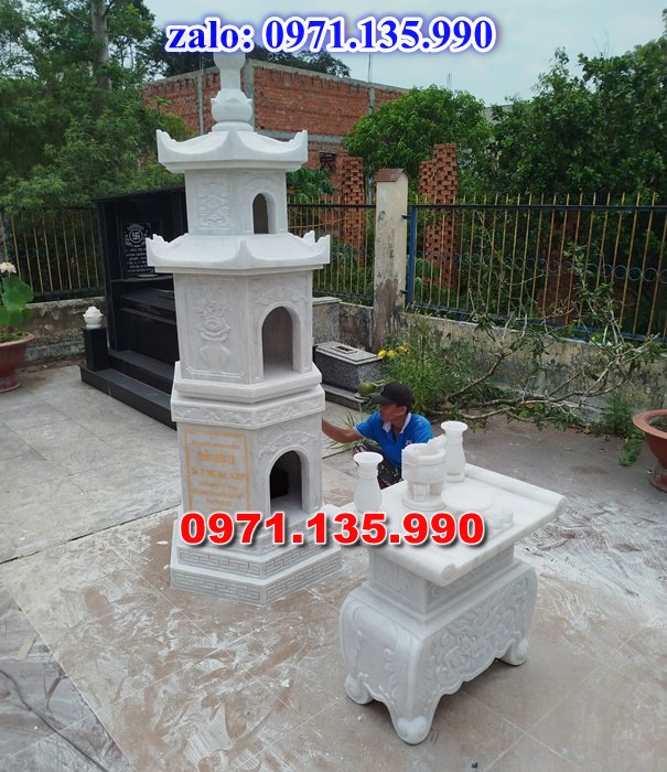 mộ tháp đá, bảo tháp đá, mộ tháp đá lục giác, mộ tháp đá để thờ tro cốt, giá bán mộ tháp bằng đá, thiết kế kích thước xây mộ tháp,