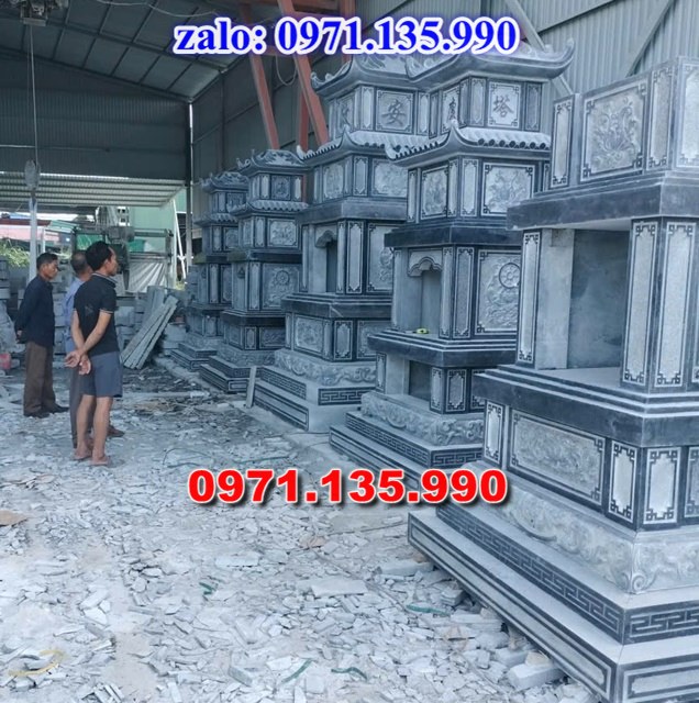 mộ tháp đá, bảo tháp đá, mộ tháp đá lục giác, mộ tháp đá để thờ tro cốt, giá bán mộ tháp bằng đá, thiết kế kích thước xây mộ tháp, 