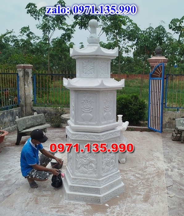 mộ tháp đá, bảo tháp đá, mộ tháp đá lục giác, mộ tháp đá để thờ tro cốt, giá bán mộ tháp bằng đá, thiết kế kích thước xây mộ tháp,